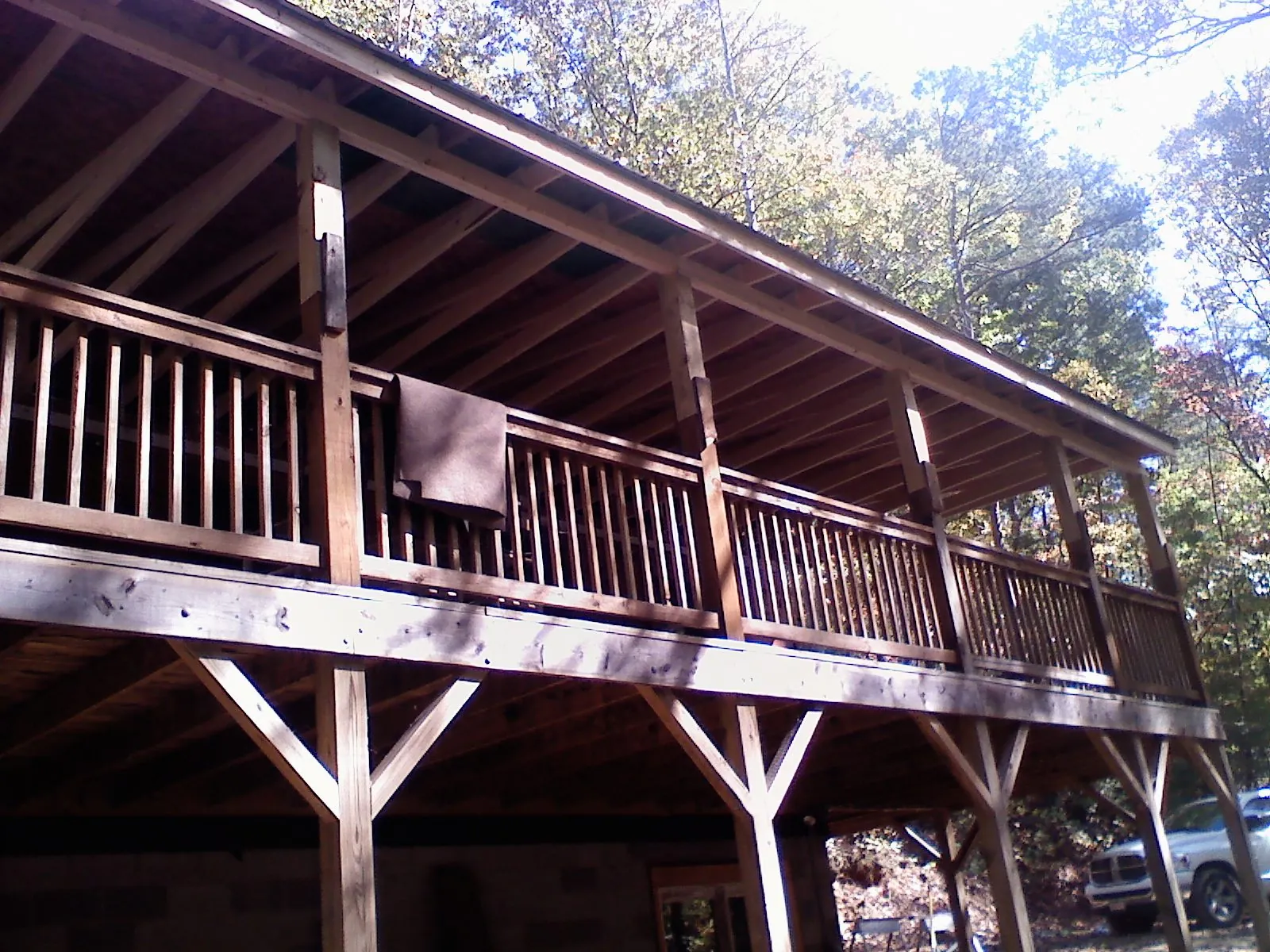 Timber framing under a new elevated porch and deck — Roof Leak Repair in Lakehurst by Roofing Brothers